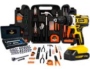 Kit 129 Peças com 40 Peças + Furadeira/Parafusadeira 01 Bateria 21V Com Impacto