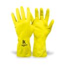 Kit 12PR Luva Latex Amarela Floc M Light - Kalipso
