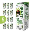 Kit 12x leite de coco leatt 1l sem açúcar bebida vegetal