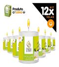 Kit 12x Vela Aromática Vela Perfumada 60g Aromaterapia Decoração - Capim Limão E Chá Branco