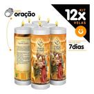 Kit 12x Vela De 7 Dias Oração Religiosa Da Sagrada Família