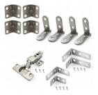 Kit 13 Peças Em Aço Inox Conectores E Dobradiças De Móveis