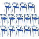 Kit 14 Cadeiras de Jantar Allegra Prática Empilhável - Azul Petróleo