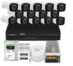 Kit 14 camera seguranca 2mp Full HD dvr Intelbras 1216 C/HD 1TB