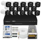 Kit 14 camera seguranca 2mp Full HD dvr Intelbras 1216 C/HD 500gb