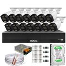 Kit 14 Cameras Full HD Colorida DVR 16 CANAIS 1016C INTELBRAS C/HD 500GB