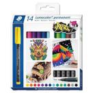 Kit 14 Marcador Permanente Staedtler Lumocolor 318 Madeira