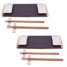 Kit 14 Peças para Sushi Melamina e Bambu Restaurante Japones