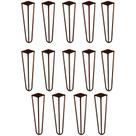 Kit 14 Pés de Metal 30 CM Hairpin Legs Mesa de Canto Rack e Puffs Bronze G41