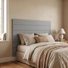 Kit 14 Placas Autocolante Lambri em MDF 203x60cm Multifuncional Cinza Onedoor Branco