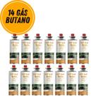 Kit 14 refil gás butano para fogareiro camping e maçarico culinário globalmix 227g solda artesanato