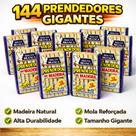 Kit 144 Prendedores de Madeira Gigante Águia Branca Super Resistentes