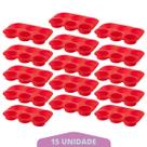 Kit 15 Assadeira Silicone Cupcake Retangular Sortida Bolinho
