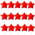 Kit 15 Balões Metalizado Estrela Vermelho 20cm C Canudo 15cm