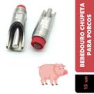 Kit 15 Bebedouro Chupeta Inox Suíno Porco Adulto 7cm