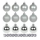 Kit 15 Bolas De Natal Mista 3cm Prata Decoração Árvore