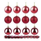 Kit 15 Bolas De Natal Mista 4cm Vinho Decoração Árvore Kit 15 Bolas De Natal Mista 4cm Vinho Decoração Árvore