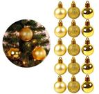 Kit 15 Bolinhas de Natal 3cm Dourada