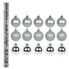 Kit 15 Bolinhas de Natal 3cm Prata