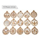 KIT 15 Bolinhas de natal Em MDF Para Árvore Natalina (BRIND513)