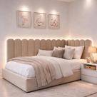 kit 15 cabeceira modulado mdf nuvem cama em l Beje