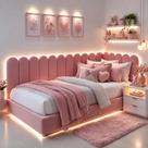 kit 15 cabeceira modulado mdf nuvem cama em l Rosa