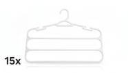 Kit 15 Cabide Branco para Calças 3 Divisórias Reforçado Kit 15 Cabide Branco para Calças 3 Divisórias Reforçado