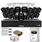 Kit 15 Câmeras Segurança FullColor Visão Noturna Colorida 1080p 2.8mm Dvr Intelbras 1tb