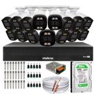 Kit 15 Câmeras Segurança Imagem Colorida a Noite 1080p Dvr Intelbras 1016c Hd 500gb