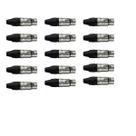 Kit 15 Conectores Linha Xlr Plug Fêmea 3 Polos Wireconex WC-1003