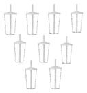 Kit 15 Copos Festa 400 Ml Tampa E Canudo Transparente