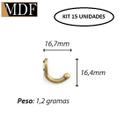 Kit 15 Gancho Liso P 16,7 X 16,4mm Acessório Artesanato