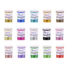 Kit 15 Glitter Escolar PVC Metálico Pote 3g Lantecor Purpurina Brilho em Pó Unhas Artesanato