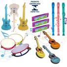 Kit 15 Instrumentos Musicais Infantil Violão Guitarra Flauta Gaita Pandeiro Dia das Crianças Natal Brinquedo