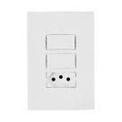 Kit 15 Interruptor 2 Teclas Simples e Tomada Bco 20A I9