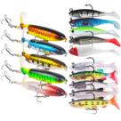 Kit 15 iscas Artificiais Hélice, soft shad realista top