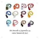 Kit 15 Japamalas 54 Contas Semente De Açaí