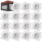 Kit 15 Luminaria Spot Quadrado Embutir 5W Luz Direcionavel Branco Frio 6500K 127v 220v Avant