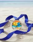 Kit 15 Medalhas Para Beach Tennis Premiação 50mm Com Fita Azul Esportes