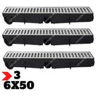 Kit 1,5 metro Ralo Linear Alumínio 6x50 com Tela Anti Escorpião - Ralo Sifonavel Varanda Quintal Ficone Decor