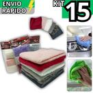 Kit 15 Pano Flanela 30X30CM Toalha Microfibra Limpeza Carro Vidros Cozinha Limpeza Geral Multiuso