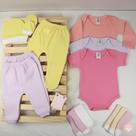 Kit 15 Peças Roupa Bebê Body Mijão Calça Enxoval Algodão Sortido Dia a Dia