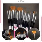 Kit 15 Pincéis Decoração Unhas Nail Art Pincel Profissional