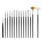 Kit 15 Pincéis Preto Unha Gel Profissional Manicure Designer Kit 15 Pincéis Preto Unha Gel Profissional Manicure Designer
