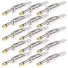 Kit 15 Plug Conector P10 Mono Voik PRTM-P10 Com Mola Prata