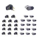 Kit 15 Plugue Macho Gigante 2 Pinos 2P +Tomada Fêmea 10A Preto - Ilumi