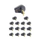 Kit 15 Plugue Macho Gigante 3 Pinos 2P+T 10A Preto - Ilumi