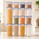 Kit 15 Potes Herméticos de Plástico com Tampa e Trava Organizadores de Cozinha Empilháveis BPA Free Cozinha Organizada