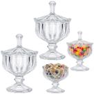 Kit 15 Potiche Vidro 15cm Decorativo Elegante Com Tampa Luxo