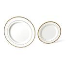 Kit 15 Pratos De Acrílico Luxo Dourado jantar +15 Sobremesa